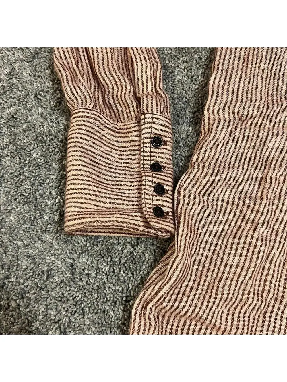 Free People Women's Peach Striped on the Road Long Sleeve size Small